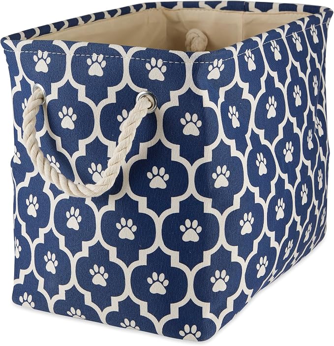 Bone Dry Pet Storage Collection Lattice Paw Print, Nautical Blue, Medium - Image 3
