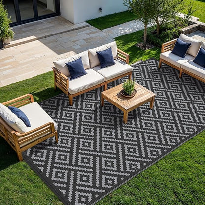 GENIMO Outdoor Rug for Patio Clearance, 10x14 Waterproof Large Mat, Reversible - Image 2