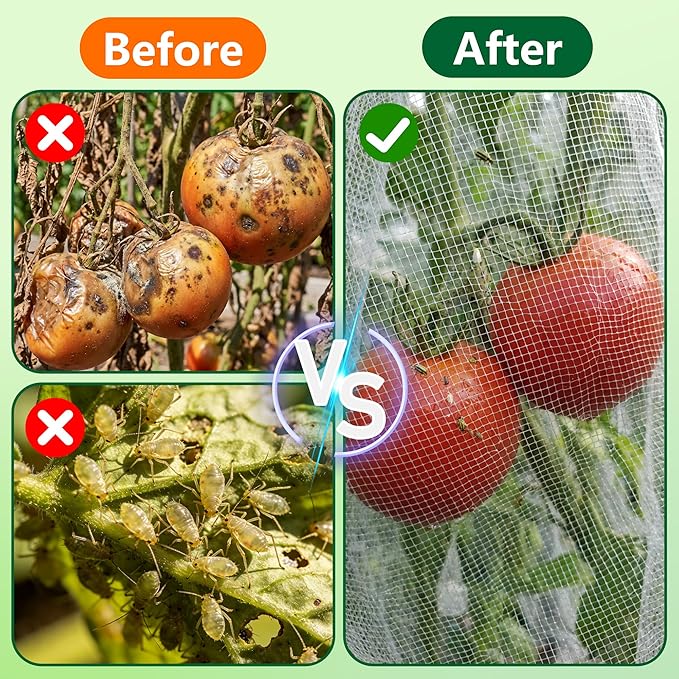 2 Pcs Garden Bird Netting for Triangle Plant Cage, Tomato Trellis Insect Bird - Image 4
