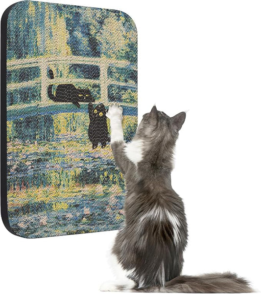 Art Cat Scratcher, Wall-Mountable Cat Scratching Board, Cat Wall Scratcher by LESISSMER