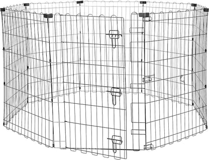 Amazon Basics Foldable Metal Exercise Dog Playpen, Indoor/Outdoor, Single Door by AmazonBasics