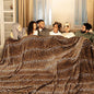 Bnuitland Leopard Print Flannel Blanket, Large Size 90x90 Inches by BNUITLAND
