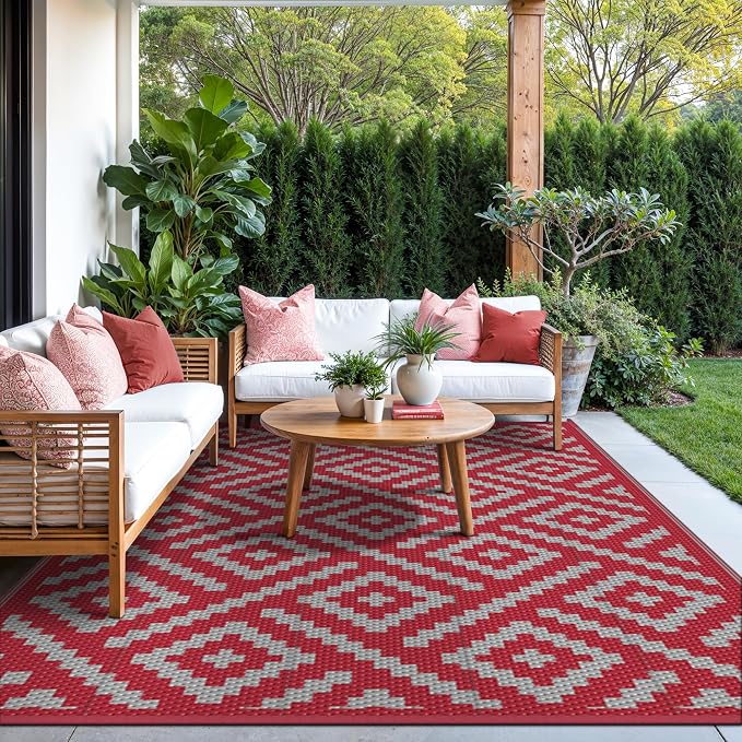 GENIMO Outdoor Rug for Patio Clearance, Lightweight Waterproof RV Camping Mat - Image 3