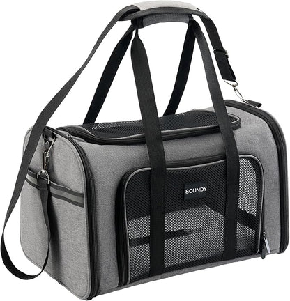 Soundy Large Cat Carrier Dog Carrier Under 25 Lbs, Collapsible Ventilated by Soundy