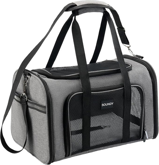 Soundy Large Cat Carrier Dog Carrier Under 25 Lbs, Collapsible Ventilated by Soundy