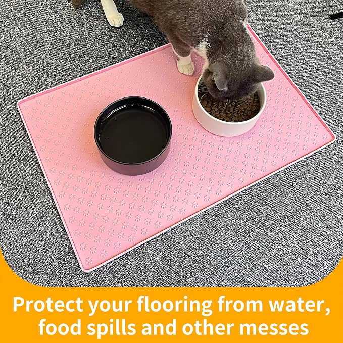 Ptlom Silicone Pet Placemat for Dog and Cat, Waterproof Anti-Slip Pet Feeding - Image 5