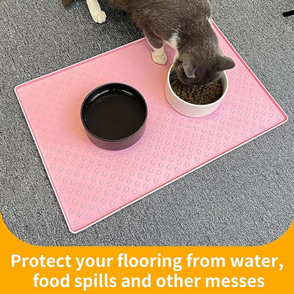 Ptlom Silicone Pet Placemat for Dog and Cat, Waterproof Anti-Slip Pet Feeding - Image 5