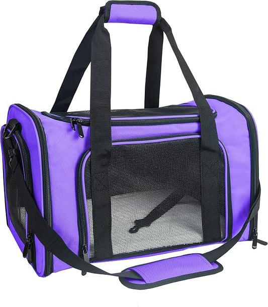 Soft Sided Carrier for Small Medium Cats Dogs, TSA Airline Approved Collapsible by NextFri