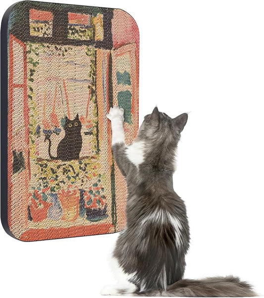 Art Cat Scratcher, Wall-Mountable Cat Scratching Board, Cat Wall Scratcher by LESISSMER