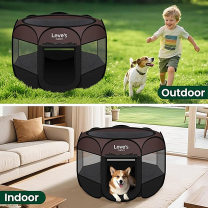 Love's cabin Pet Puppy Dog Playpen, Medium Dog Tent Crates Cage Indoor/Outdoor - Image 7