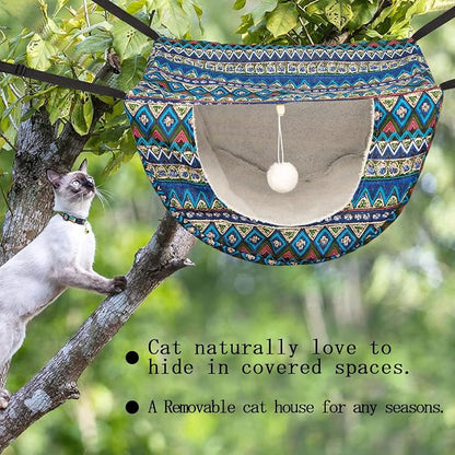 JSPYFITS Cat Cage Hammock with Ball, Double Layer Hanging Adjustable Soft Pet - Image 5