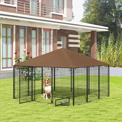 PawHut Outside Dog Kennel, Garden Playpen Fence Crate Enclosure Cage Rotating - Image 2