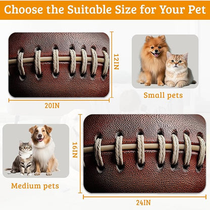 Football Texture Feeding Mat, Laces Stripes Absorbent Quick-Dry Cat Dog Food - Image 6