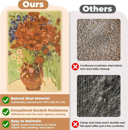 Sisal Cat Scratcher Mat, Cat Wall Scratcher - Image 4
