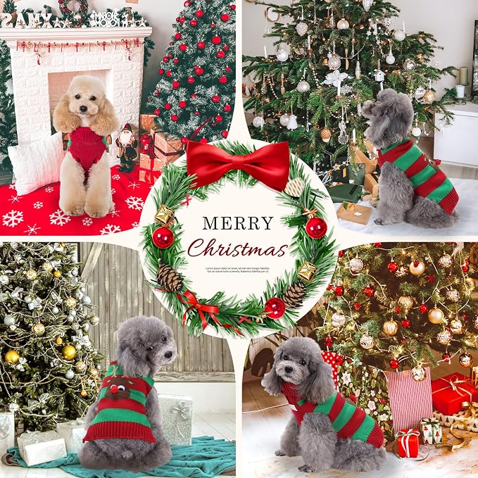 Dog Cat Christmas Sweater Boy Girl Ugly Reindeer Xmas Pet Clothes Holiday Puppy - Image 3
