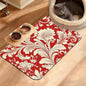 Red White Flower Feeding Mat, Paisley Absorbent Quick-Dry Cat Dog Food and by Unknown