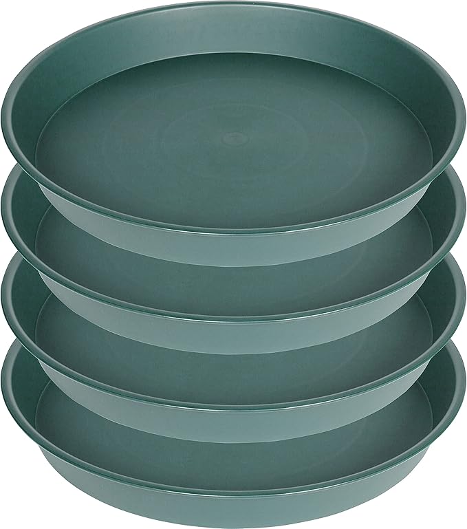 4 Pack of 14 inch Plant Saucer, Heavy Duty Round Plant Trays by Bleuhome
