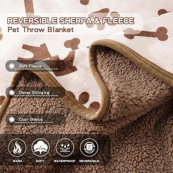 Waterproof Dog Blankets Pet Blanket 60"x80", Soft Fluffy Sofa Car Bed Protector - Image 4