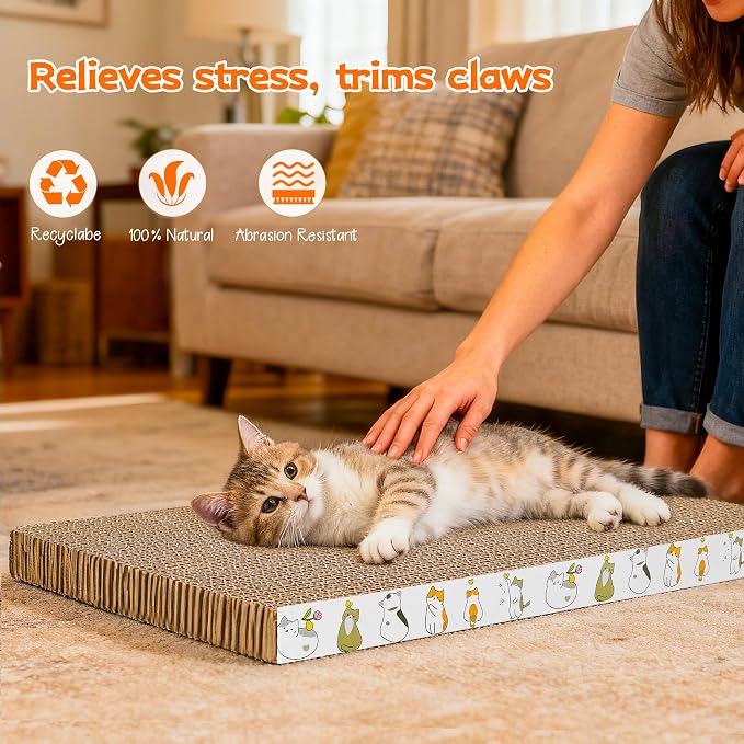 PatiencET Cat Scratching Board 4 Pack, Cardboard Cat Scratcher - Image 7