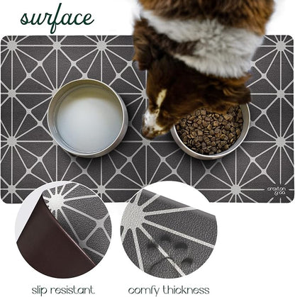 CROXTON & CO. Non-Slip Faux Leather Pet Feeding Mat - Image 5