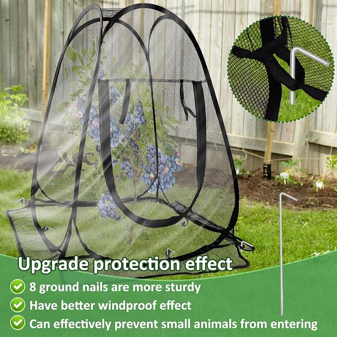 2pcs Pop Up Mesh Plant Protectors from Animals, Large Plant Netting Guard Cover - Image 2