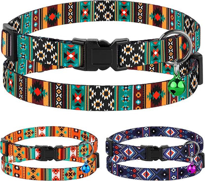 Cat Collar Breakaway 2PCS Adjustable Pattern Tribal Aztec Southwest Safety Pet - Image 7