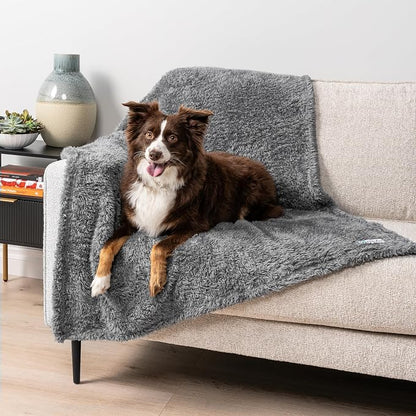 PetAmi Dog Blanket for Small Medium Dogs Grey, Fluffy Soft Puppy Blanket - Image 3