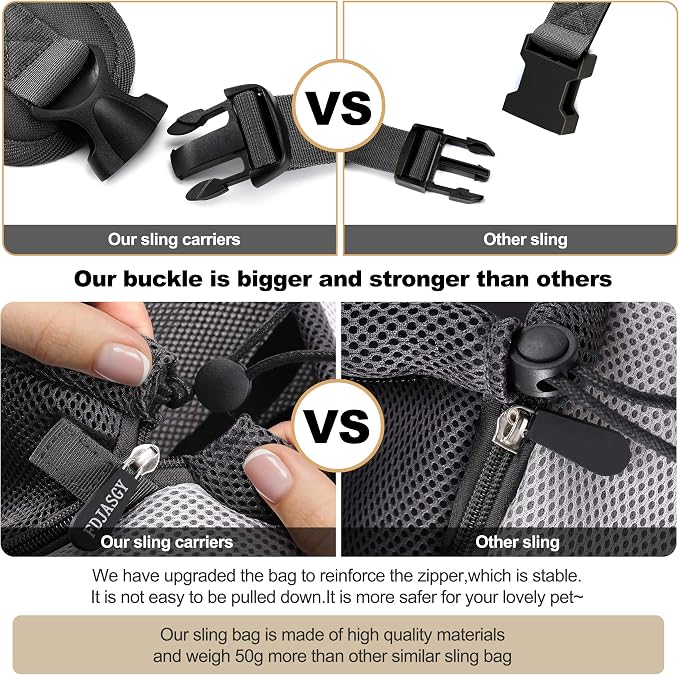 FDJASGY Pet Sling Carrier for Small Dogs Cats, Breathable Mesh Travelling Hand - Image 4