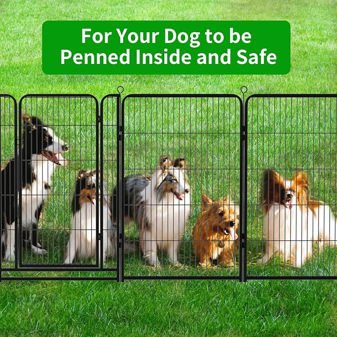 Dog Playpen Outdoor Extra Wide 8 Piece Panels Heavy Duty Dog Fence 47" Height - Image 8