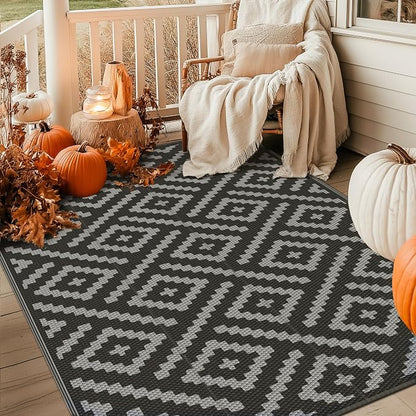 GENIMO Outdoor Rug 4x6 Waterproof, Reversible Mats, Outdoor Area Rug, Plastic - Image 8