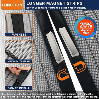Magnetic Screen Door, Keep Bugs Out, Pet & Kid Friendly，Works - Image 3