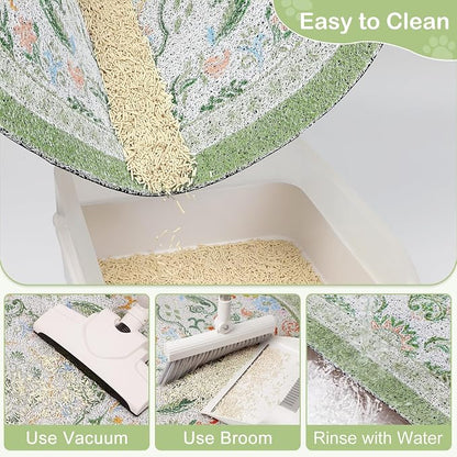 Bienbee Cat Litter Mat, Urine and Water Proof, Bean-Green L - Image 4