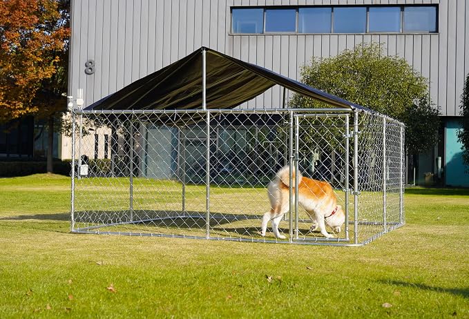 Outdoor Dog Enclosure Heavy Duty Dog Kennel House Mesh Dog Big Cage Pet Kennel - Image 7