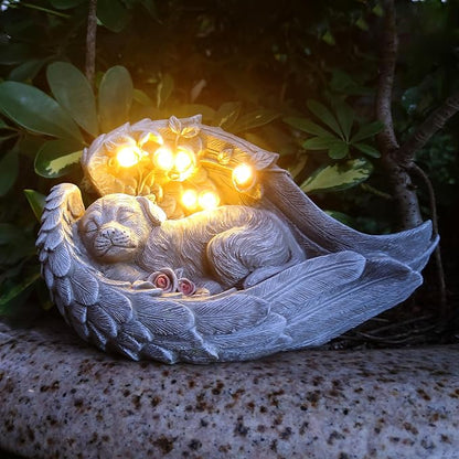 Solar Dog Garden Statues Outdoor Décor- Dog Figurines Solar LED Light Lawn - Image 5