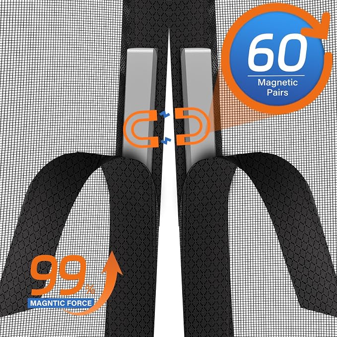Upgraded PET Mesh Magnetic Screen Door, Stronger Than Fiberglass and Polyester - Image 4