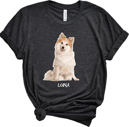 Custom Dog Photo Shirts, Add Your Pet's Photo and Pet's Name, Personalized Dog by Handmade