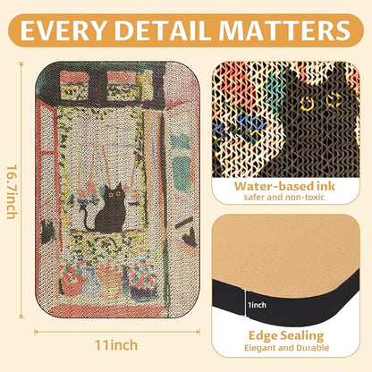 Art Cat Scratcher, Wall-Mountable Cat Scratching Board, Cat Wall Scratcher - Image 2