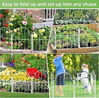 30 Pack White Decorative Garden Fence, 17in x33ft Garden Fencing Animal Barrier - Image 5