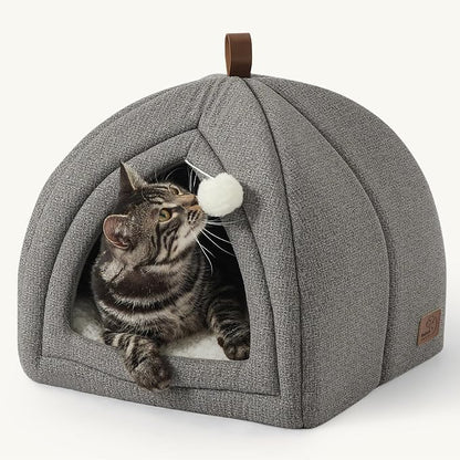 Bedsure Cat Beds for Indoor Cats - 2 in 1 Cat Cave House Tent for Kittens and by BEDSURE