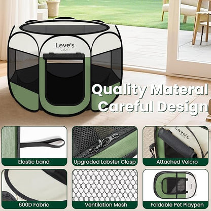 Love's cabin Pet Puppy Dog Playpen, Medium Dog Tent Crates Cage Indoor/Outdoor - Image 5