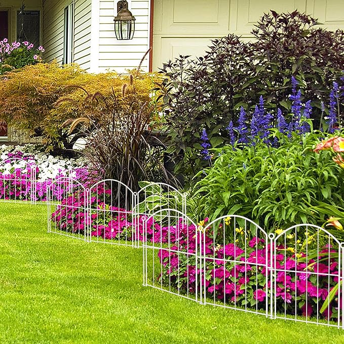 Decorative Garden Fence 17in x10ft, 10 Pack Rustproof Metal No Dig Fence Animal - Image 8
