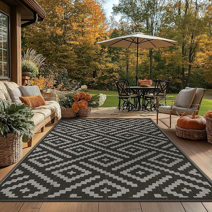 GENIMO Outdoor Rug for Patio Clearance, Reversible Plastic Camping Rugs - Image 8