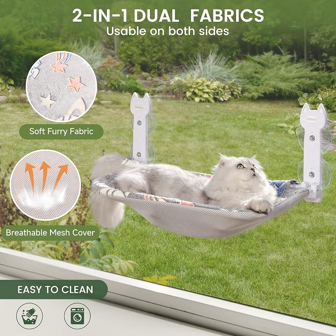 Cat Window Perch, Glow in The Dark Foldable Cat Hammock - Image 2