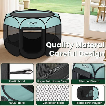 Love's cabin Pet Puppy Dog Playpen, Medium Dog Tent Crates Cage Indoor/Outdoor - Image 5