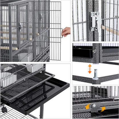 Yaheetech 41.5" Stackable Divided Breeder Breeding Parakeet Bird Cage - Image 6