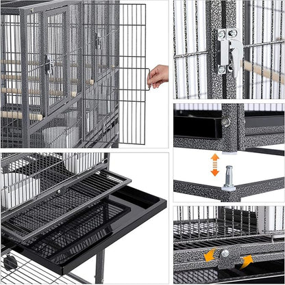 Yaheetech Stackable Divided Breeder Breeding Parakeet Bird Cage - Image 5