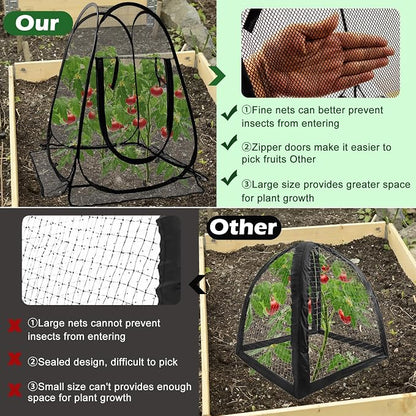 2pcs Pop Up Mesh Plant Protectors from Animals, Large Plant Netting Guard Cover - Image 4