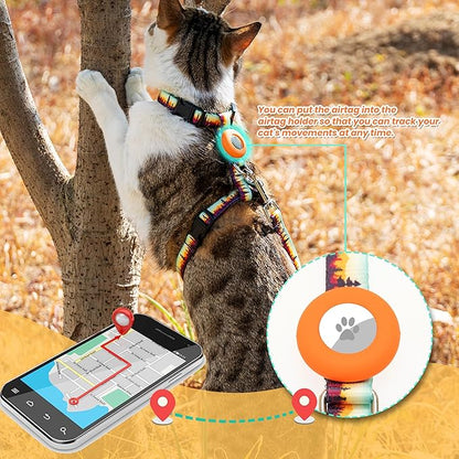 Cat Harness with Airtag Holder and Leash Set, Escape Proof Cat Harness - Image 3