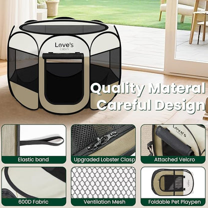 Love's cabin Pet Puppy Dog Playpen, Large Dog Tent Crates Cage Indoor/Outdoor - Image 5