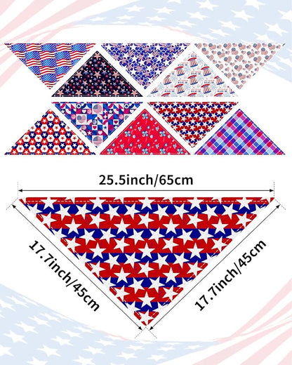 PET SHOW 50 Pack 4th of July Dog Bandanas Bulk Washable American Flag Dog - Image 2